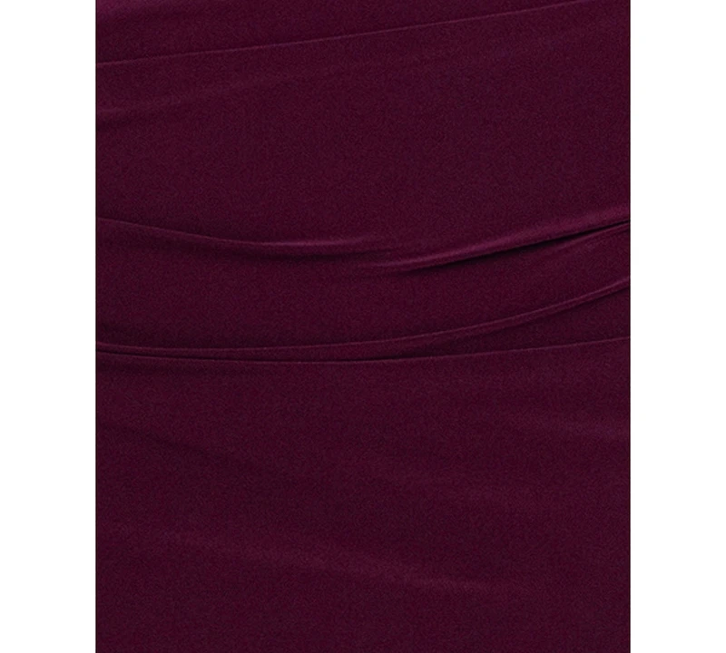 B&A By Betsy and Adam Plus Long-Sleeve Boat Neck Maxi Dress