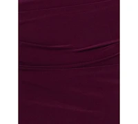 B&A By Betsy and Adam Plus Long-Sleeve Boat Neck Maxi Dress