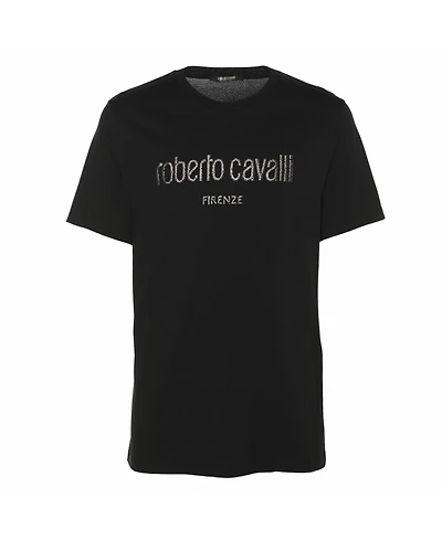 Pre-Owned Roberto Cavalli Men's Jersey Logo Print T-Shirt