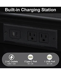 Streamdale Furniture 28" Farmhouse 3-Drawer Nightstand with Charging Station and Usb Ports