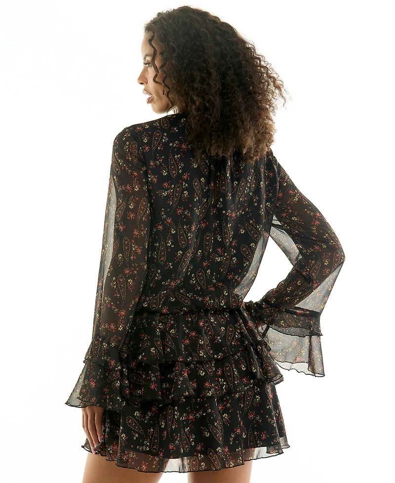 Seni & Cade Juniors' Mock Neck Mini Dress