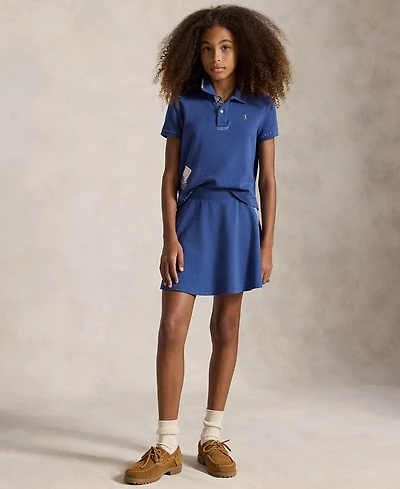 Polo Ralph Lauren Girls' 7-16 Short-Sleeve Shirt and Skirts, 2-Piece Set