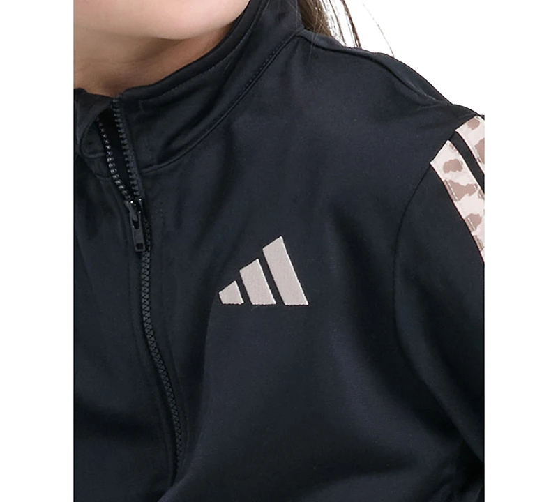 adidas Girls' 2T-6X Long-Sleeve 3-Stripe Jacket and Pants, 2-Piece Set