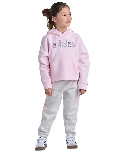 adidas Girls' 2T-6X Long-Sleeve Hoodie and Jogger Pants, 2-Piece Set