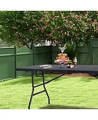 Piscifun Folding Table Portable Heavy Duty Plastic Fold In Half Utility Dining Indoor Outdoor Carrying Handle Camping Picnic Party