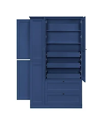 Streamdale Furniture 73.6" Farmhouse Kitchen Pantry Cabinet with 8 Shelves, 2 Drawers and 4 Doors