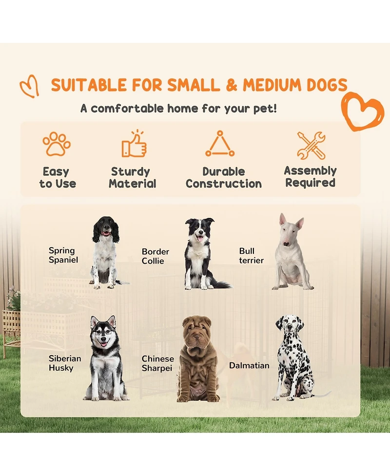 Ruie Outdoor Dog Kennel with Waterproof Canopy and Large Door