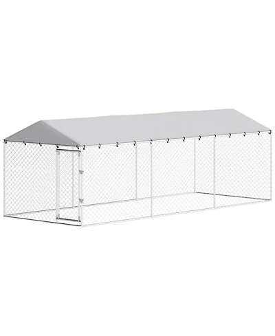 Ruie 20 ft Outdoor Dog Kennel with Waterproof Roof and Double Locks