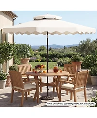 Sugift 9 feet Patio Umbrella with Push Button Tilt Crank Lift and Vented Double Top