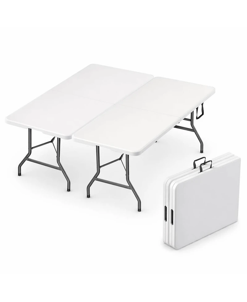 Aofar 2 Pack 6Feet Foldable Table Steel Handle Portable Heavy Duty
