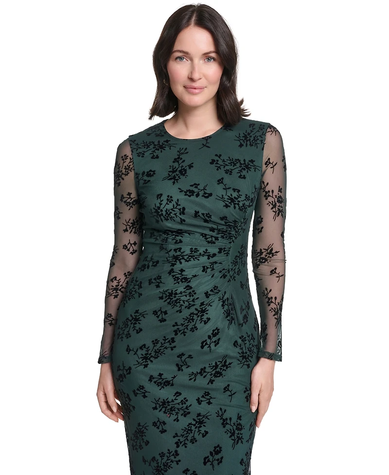 Jessica Howard Women's Crew Neck Midi Dress