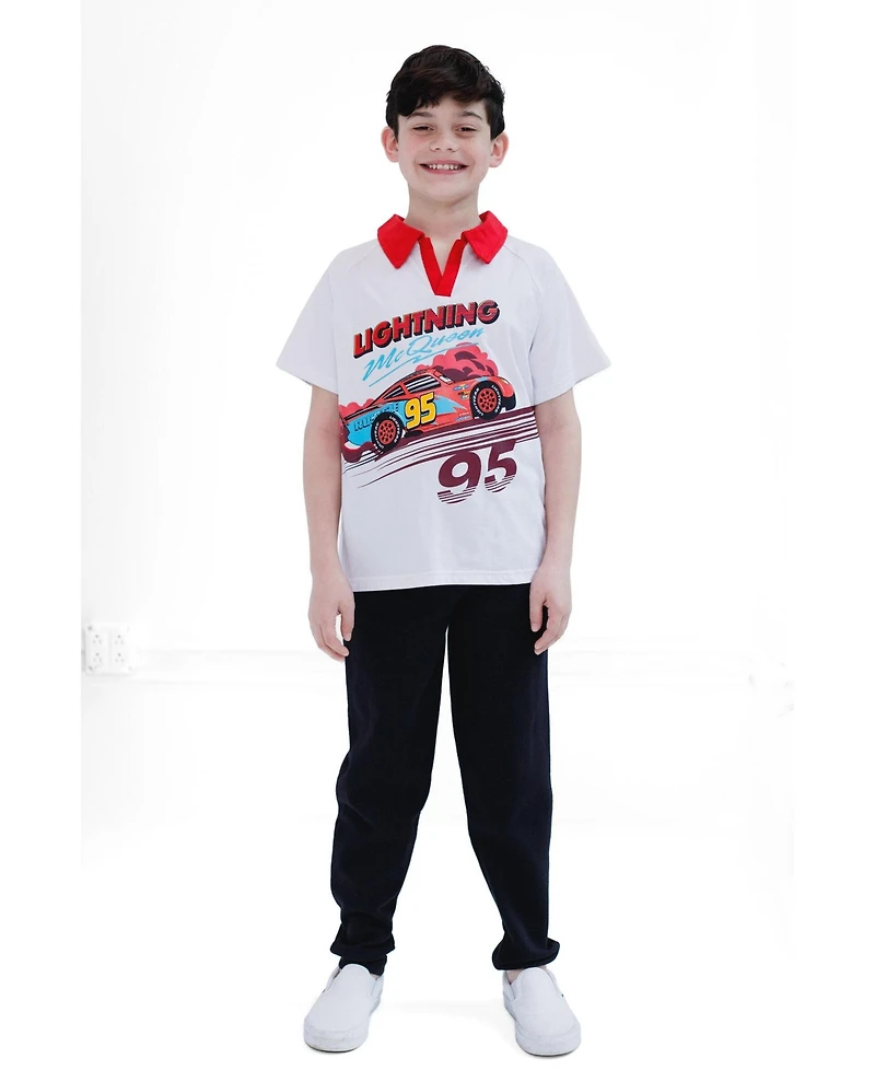 Cars Boy's (5-12) Lightning McQueen 2-Piece Polo and Pants Set