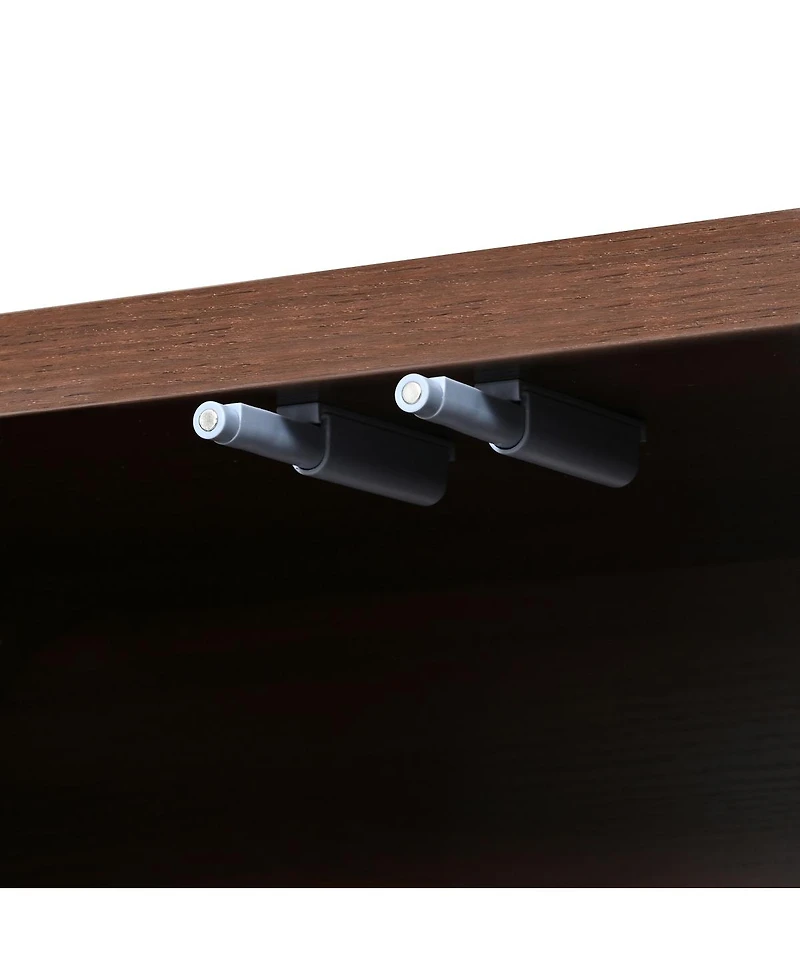 Streamdale Furniture Farmhouse Curved Edge Tv Stand for TVs up to 70", Walnut
