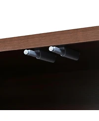 Streamdale Furniture Farmhouse Curved Edge Tv Stand for TVs up to 70", Walnut