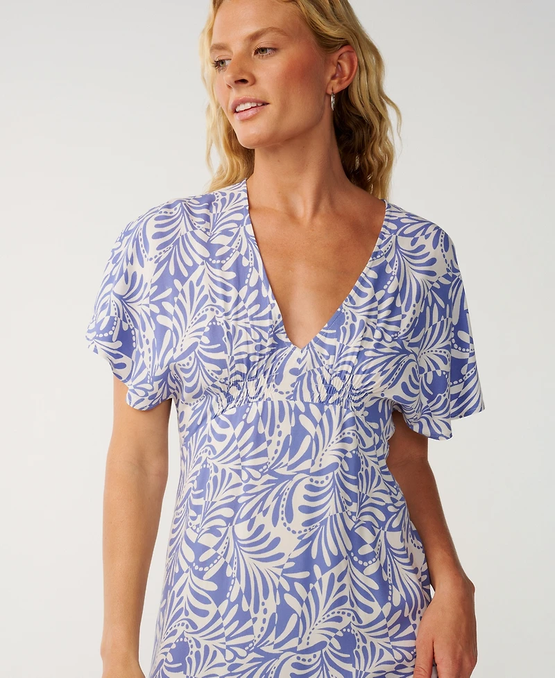 Rip Curl Women's Party Wave V-Neck Poplin Maxi Dress