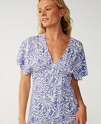 Rip Curl Women's Party Wave V-Neck Poplin Maxi Dress