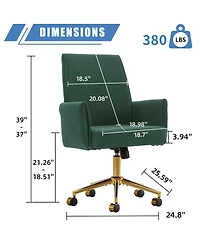 Streamdale Furniture Ergonomic Mid-Back Striped Fabric Office Chair