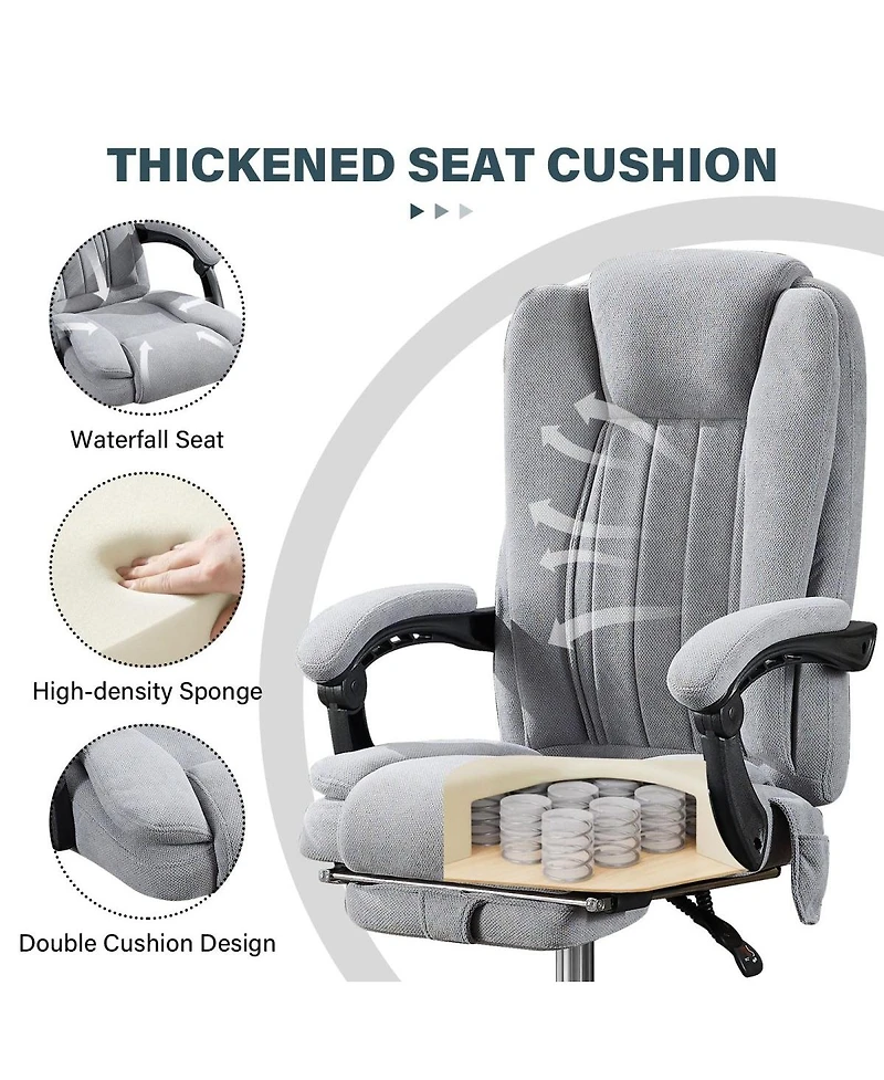 Streamdale Furniture Massage Office Chair with Heat, 6 Vibration Points, and Footrest