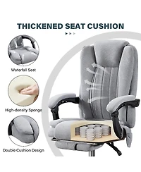 Streamdale Furniture Massage Office Chair with Heat, 6 Vibration Points, and Footrest