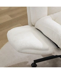 Streamdale Furniture Modern Chenille Swivel Office Chair with Adjustable Armrests