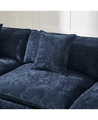 Streamdale Furniture 108" L-Shaped Modular Cloud Sectional Sofa with Ottoman