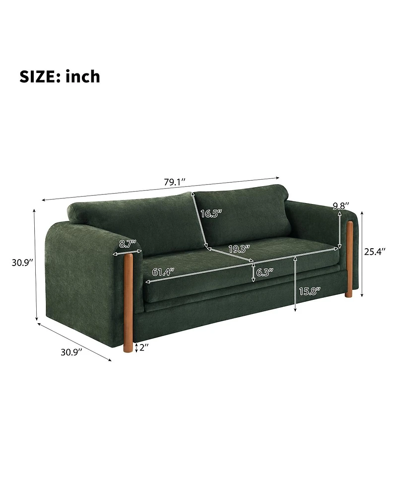 Streamdale Furniture Modern 3-Seater Upholstered Sofa