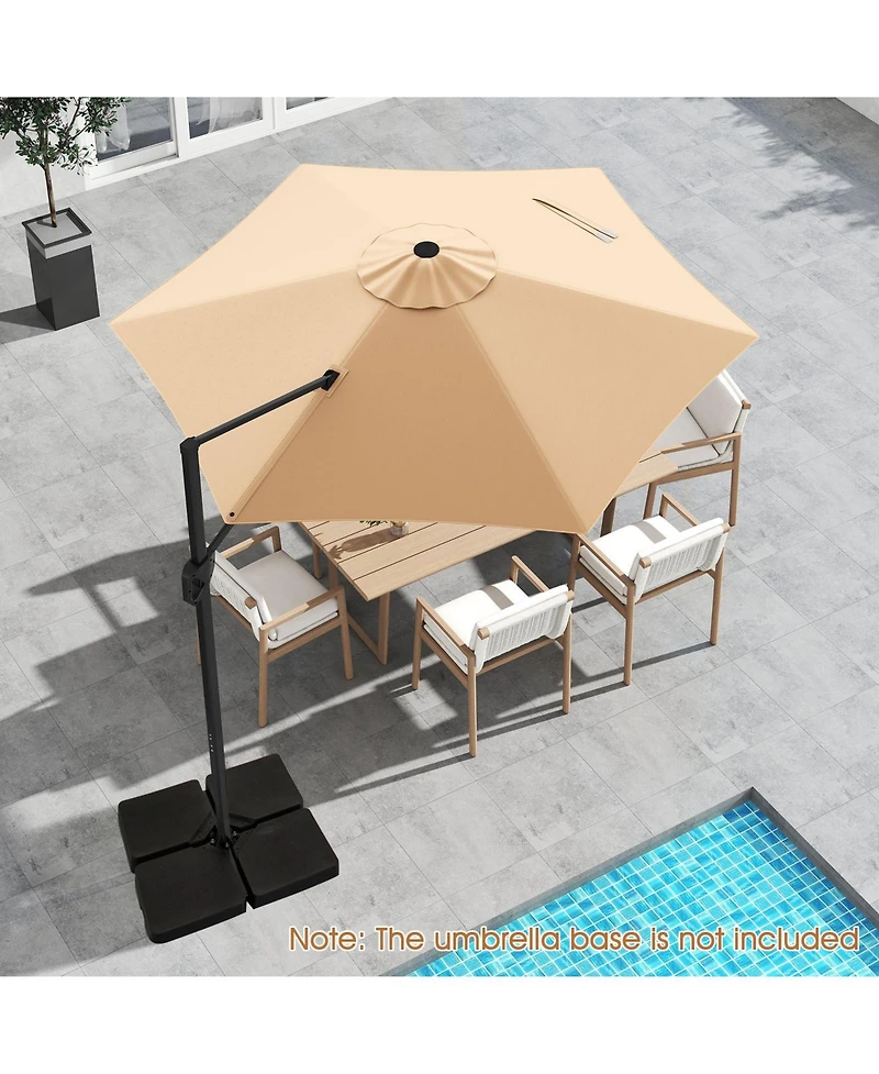 Sugift 9 feet Cantilever Patio Umbrella with Vented Top and Sun-Protective Canopy