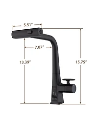 Busdays Matte Waterfall Kitchen Faucet with Temperature Display Single Handle Pull Down Sprayer Modern 3 Water Outlet Modes