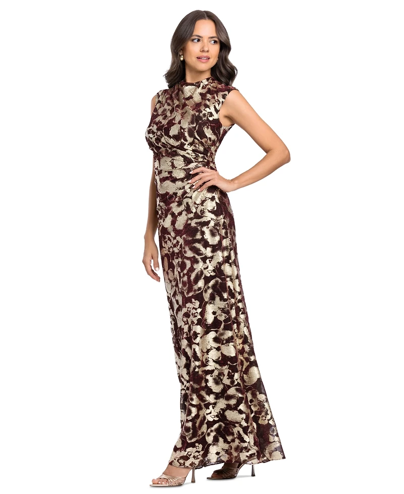 Betsy & Adam Women's Mock Neck Gown Dress