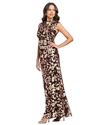 Betsy & Adam Women's Mock Neck Gown Dress
