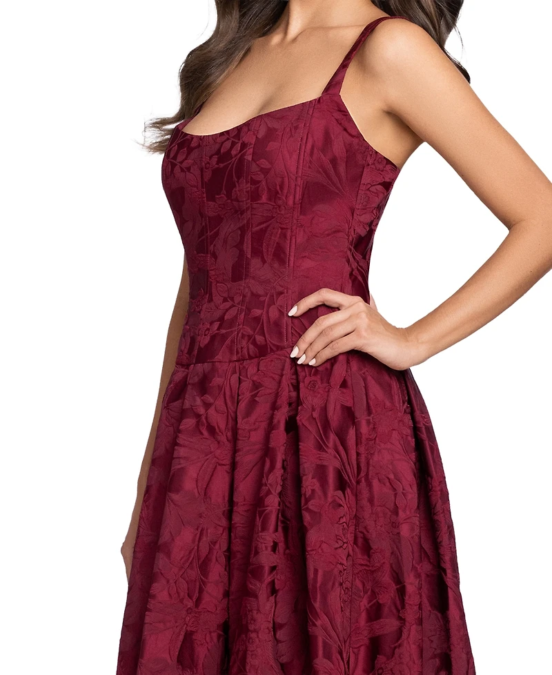 Betsy & Adam Women's Floral A-Line Gown