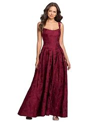 Betsy & Adam Women's Floral A-Line Gown