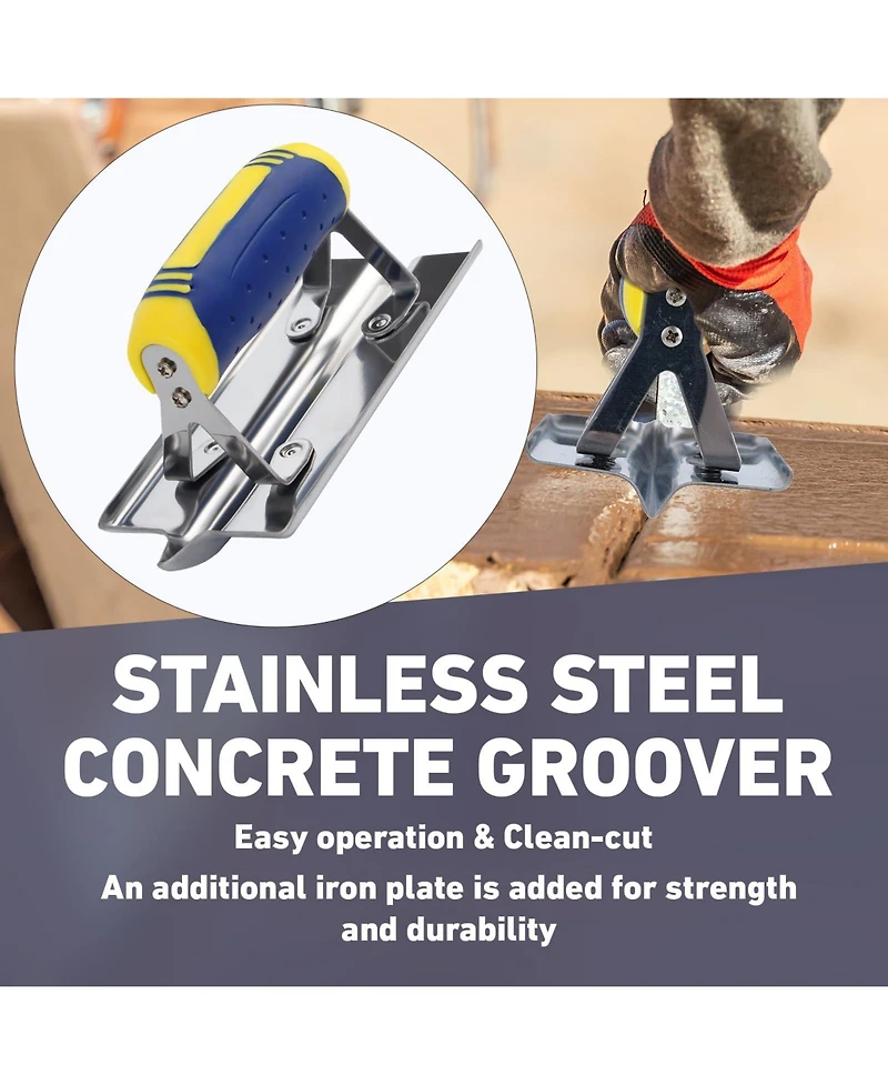 Xdovet Stainless Steel Concrete Tools Set Trowel Edger Groover