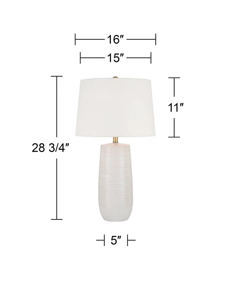 360 Lighting Kerry 28 1/2" High Light Taupe Stripes Ceramic Table Lamp Set of 2