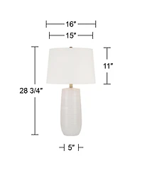 360 Lighting Kerry 28 1/2" High Light Taupe Stripes Ceramic Table Lamp Set of 2