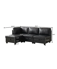 Streamdale Furniture Flexible Modular 4-Seater Sofa with Storage and Sleeper Function