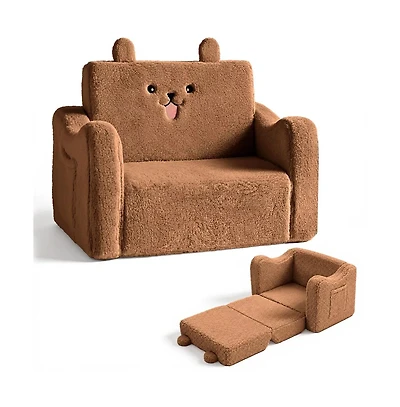 Kinder King 2-in-1 Toddler Sofa Chair Converts to Flip-Open Lounger Bed