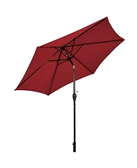 Sugift Outdoor Market Patio Table Umbrella Push Button Tilt Crank Lift