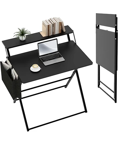 homfan Opens in seconds with zero assembly required arrives fully assembled and ready to use as an instant workspace for dorm rooms and apartments.