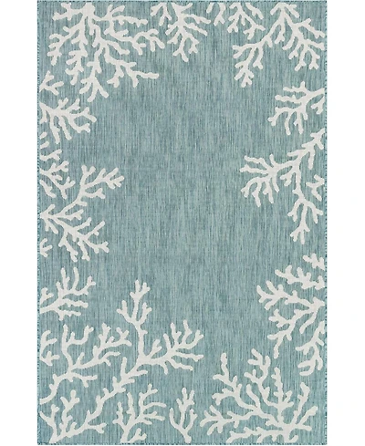 Liora Manne' Carmel Coral Border 4'10" x 7'6" Outdoor Area Rug