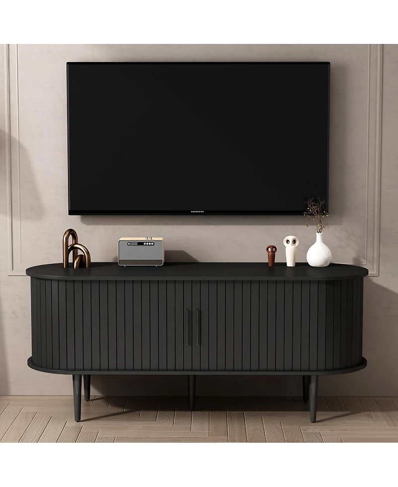 Streamdale Furniture 47" Modern Tv Console with Storage and Sliding Door