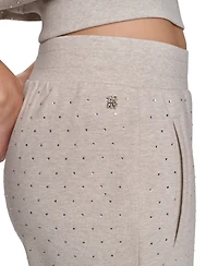 Dkny Jeans Women's Rhinestone High-Rise Jogger Pants