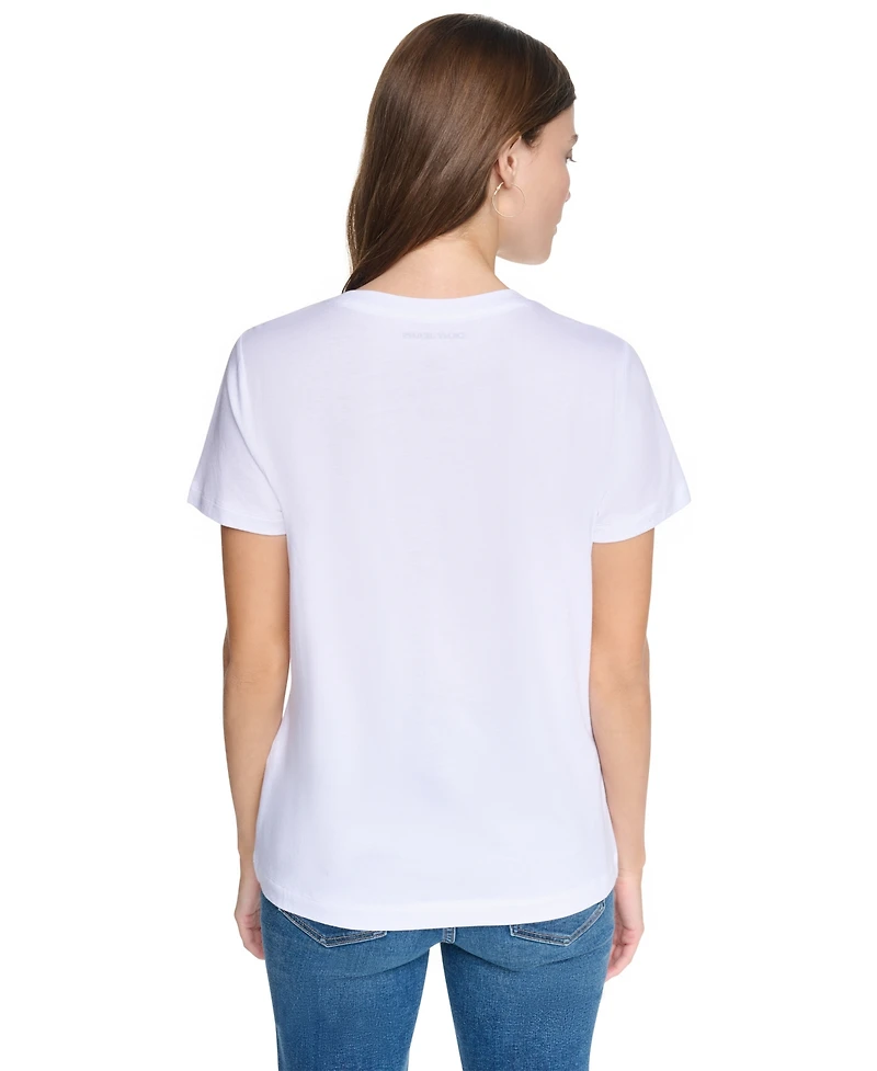 Dkny Jeans Women's Photoreal Brooklyn Logo Crewneck Graphic T-Shirt