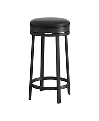 Set of 1/2/4 24 Inch Swivel Counter Height Bar Stools, Backless Round Pu Leather Seat