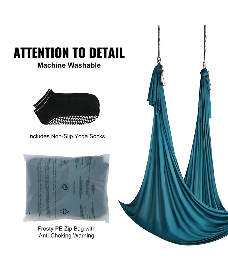 Vevor Aerial Silk Yoga Swing Set Yards Hammock Trapeze Inversion Fly