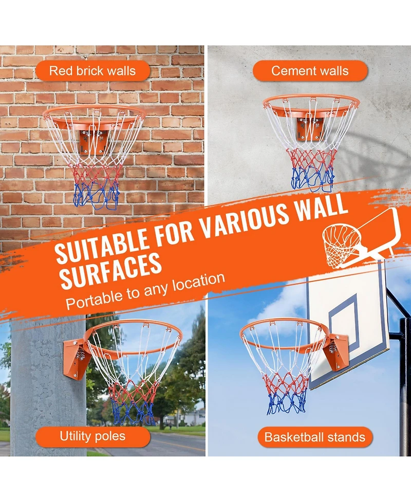 Vevor Basketball Rim Replacement Outdoor Heavy Duty Hanging Flex Hoop Net