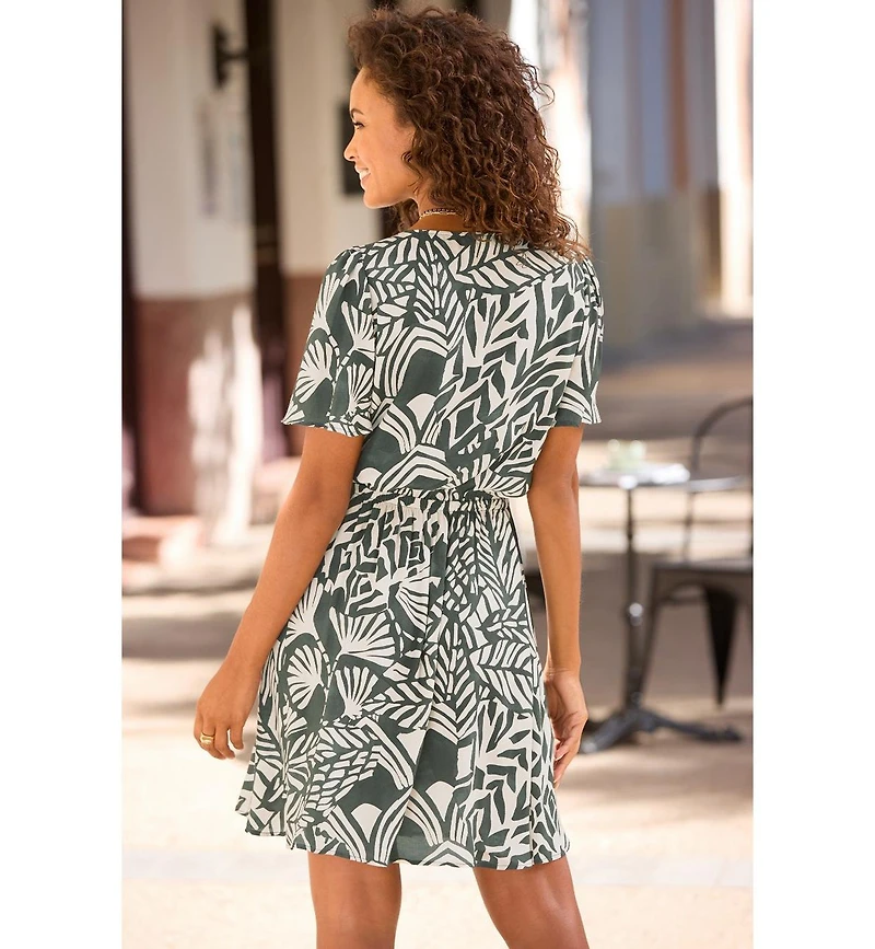 Lascana Women's Print V-Neck Dress