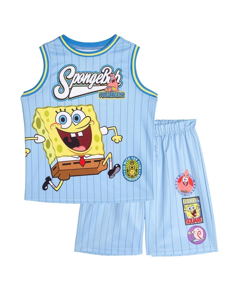 SpongeBob SquarePants Boys' (5T-20T) Basketball 2-Piece Tank and Shorts Set