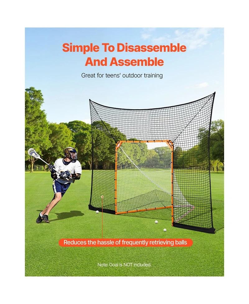 Vevor 12x9 ft Hockey Lacrosse Goal Backstop Training Net Extended Coverage Net Only
