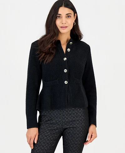 I.n.c. International Concepts Petite Peplum Crewneck Cardigan, Macy's Exclusive